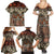 Pacific Hibiscus Tapa Tribal Vintage Family Matching Summer Maxi Dress and Hawaiian Shirt Brown Motif