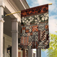 Pacific Hibiscus Tapa Tribal Vintage Garden Flag Brown Motif LT9 House Flag Brown - Polynesian Pride