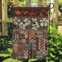 Pacific Hibiscus Tapa Tribal Vintage Garden Flag Brown Motif LT9 Garden Flag Brown - Polynesian Pride