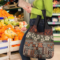 Pacific Hibiscus Tapa Tribal Vintage Grocery Bag Brown Motif LT9 - Polynesian Pride