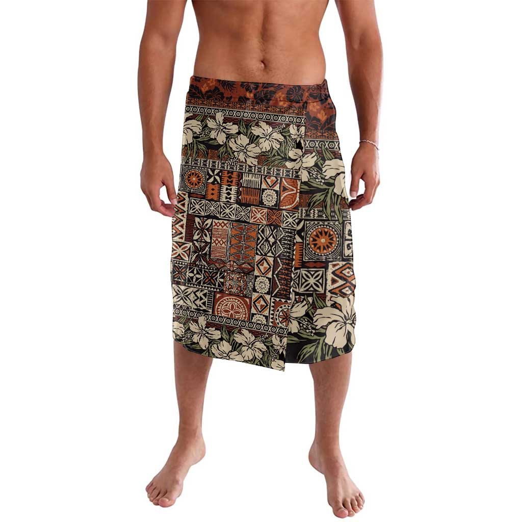 Pacific Hibiscus Tapa Tribal Vintage Lavalava Brown Motif LT9 Brown - Polynesian Pride