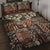 Pacific Hibiscus Tapa Tribal Vintage Quilt Bed Set Brown Motif