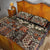 Pacific Hibiscus Tapa Tribal Vintage Quilt Bed Set Brown Motif