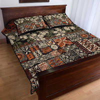 Pacific Hibiscus Tapa Tribal Vintage Quilt Bed Set Brown Motif LT9 - Polynesian Pride