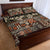 Pacific Hibiscus Tapa Tribal Vintage Quilt Bed Set Brown Motif