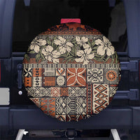 Pacific Hibiscus Tapa Tribal Vintage Spare Tire Cover Brown Motif LT9 - Polynesian Pride