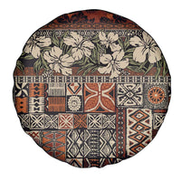 Pacific Hibiscus Tapa Tribal Vintage Spare Tire Cover Brown Motif LT9 - Polynesian Pride