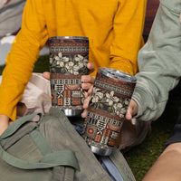 Pacific Hibiscus Tapa Tribal Vintage Tumbler Cup Brown Motif LT9 - Polynesian Pride