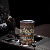 Pacific Hibiscus Tapa Tribal Vintage Tumbler Cup Brown Motif LT9 - Polynesian Pride