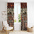 Pacific Hibiscus Tapa Tribal Vintage Window Curtain Brown Motif