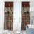 Pacific Hibiscus Tapa Tribal Vintage Window Curtain Brown Motif