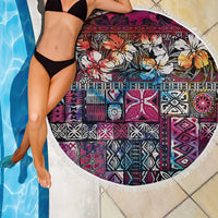 Pacific Hibiscus Tapa Tribal Vintage Beach Blanket Pink Motif LT9 - Polynesian Pride
