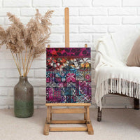 Pacific Hibiscus Tapa Tribal Vintage Canvas Wall Art Pink Motif LT9 - Polynesian Pride
