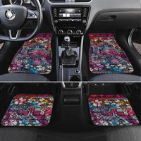 Pacific Hibiscus Tapa Tribal Vintage Car Mats Pink Motif LT9 Set 4pcs Pink - Polynesian Pride