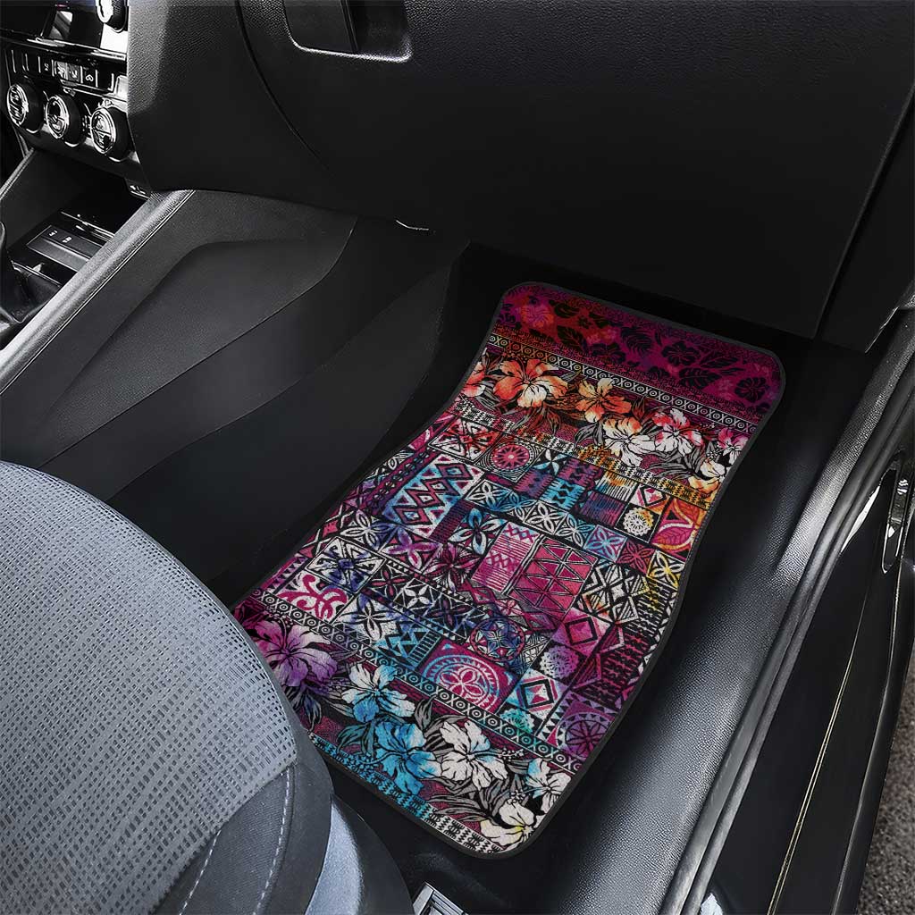 Pacific Hibiscus Tapa Tribal Vintage Car Mats Pink Motif LT9 - Polynesian Pride