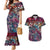 Pacific Hibiscus Tapa Tribal Vintage Couples Matching Mermaid Dress and Hawaiian Shirt Pink Motif