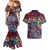 Pacific Hibiscus Tapa Tribal Vintage Couples Matching Mermaid Dress and Hawaiian Shirt Pink Motif