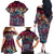 Pacific Hibiscus Tapa Tribal Vintage Family Matching Off The Shoulder Long Sleeve Dress and Hawaiian Shirt Pink Motif