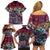 Pacific Hibiscus Tapa Tribal Vintage Family Matching Off Shoulder Short Dress and Hawaiian Shirt Pink Motif