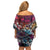 Pacific Hibiscus Tapa Tribal Vintage Family Matching Off Shoulder Short Dress and Hawaiian Shirt Pink Motif