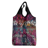 Pacific Hibiscus Tapa Tribal Vintage Grocery Bag Pink Motif LT9 - Polynesian Pride