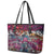 Pacific Hibiscus Tapa Tribal Vintage Leather Tote Bag Pink Motif