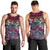 Pacific Hibiscus Tapa Tribal Vintage Men Tank Top Pink Motif