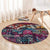 Pacific Hibiscus Tapa Tribal Vintage Round Carpet Pink Motif