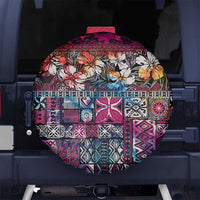 Pacific Hibiscus Tapa Tribal Vintage Spare Tire Cover Pink Motif LT9 - Polynesian Pride