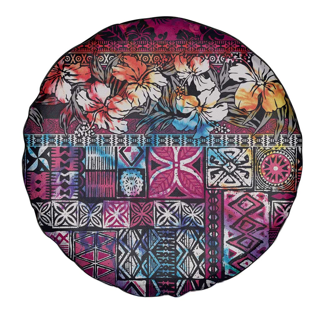 Pacific Hibiscus Tapa Tribal Vintage Spare Tire Cover Pink Motif LT9 - Polynesian Pride