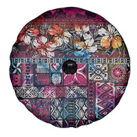 Pacific Hibiscus Tapa Tribal Vintage Spare Tire Cover Pink Motif LT9 - Polynesian Pride