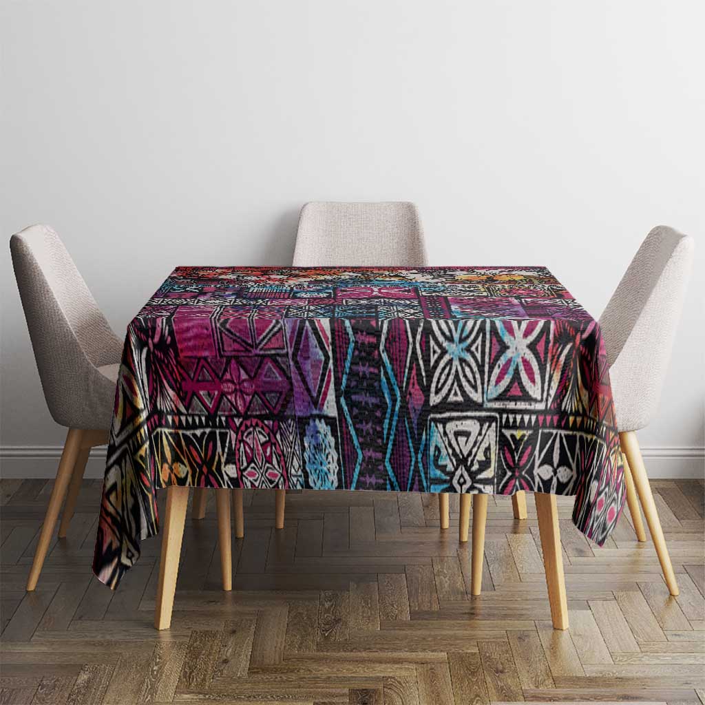 Pacific Hibiscus Tapa Tribal Vintage Tablecloth Pink Motif LT9 - Polynesian Pride