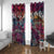 Pacific Hibiscus Tapa Tribal Vintage Window Curtain Pink Motif