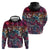 Pacific Hibiscus Tapa Tribal Vintage Zip Hoodie Pink Motif