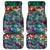 Pacific Hibiscus Tapa Tribal Vintage Car Mats Turquoise Motif