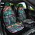 Pacific Hibiscus Tapa Tribal Vintage Car Seat Cover Turquoise Motif