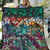 Pacific Hibiscus Tapa Tribal Vintage Quilt Turquoise Motif