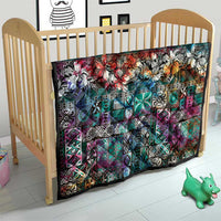 Pacific Hibiscus Tapa Tribal Vintage Quilt Turquoise Motif