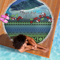 Personalised Fiji Viti Levu Beach Blanket Tagimoucia and Tapa Tribal Pattern LT9 - Polynesian Pride
