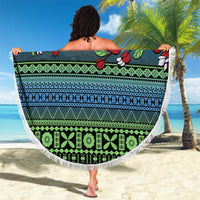 Personalised Fiji Viti Levu Beach Blanket Tagimoucia and Tapa Tribal Pattern LT9 - Polynesian Pride