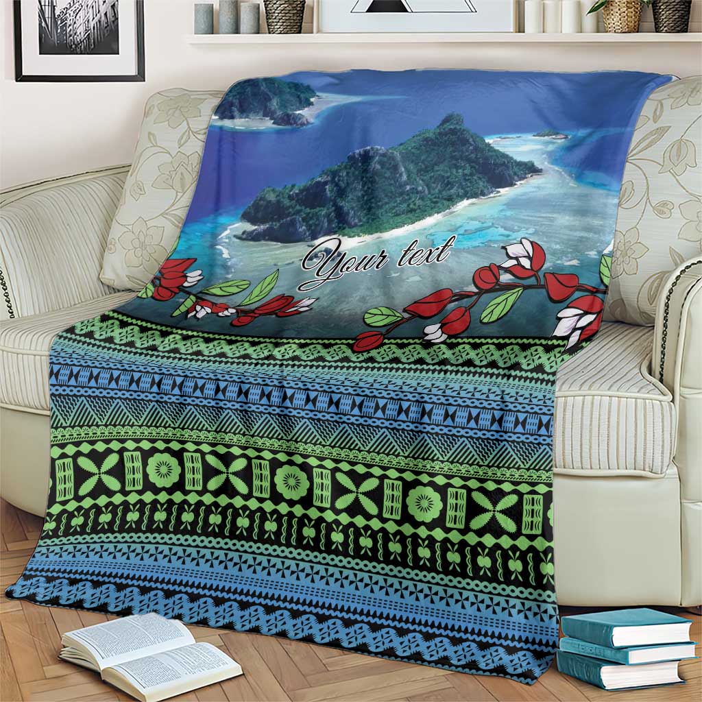 Personalised Fiji Viti Levu Blanket Tagimoucia and Tapa Tribal Pattern LT9 - Polynesian Pride