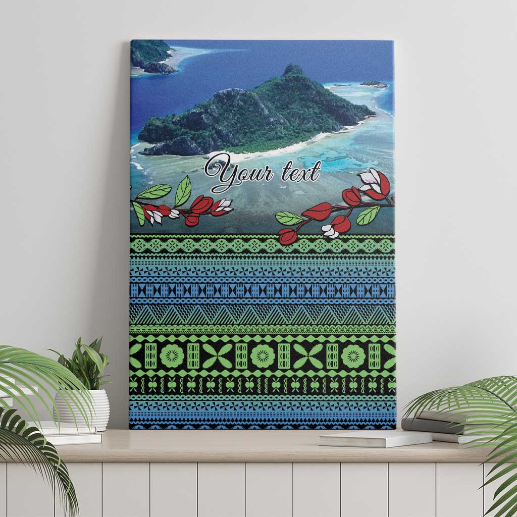 Personalised Fiji Viti Levu Canvas Wall Art Tagimoucia and Tapa Tribal Pattern LT9 - Polynesian Pride