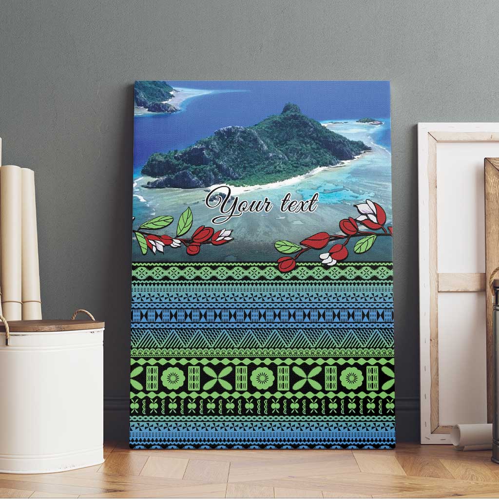 Personalised Fiji Viti Levu Canvas Wall Art Tagimoucia and Tapa Tribal Pattern LT9 - Polynesian Pride