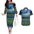 Personalised Fiji Viti Levu Couples Matching Off The Shoulder Long Sleeve Dress and Hawaiian Shirt Tagimoucia and Tapa Tribal Pattern