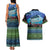 Personalised Fiji Viti Levu Couples Matching Tank Maxi Dress and Hawaiian Shirt Tagimoucia and Tapa Tribal Pattern