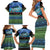 Personalised Fiji Viti Levu Family Matching Short Sleeve Bodycon Dress and Hawaiian Shirt Tagimoucia and Tapa Tribal Pattern