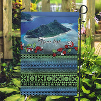 Personalised Fiji Viti Levu Garden Flag Tagimoucia and Tapa Tribal Pattern LT9 Garden Flag Blue - Polynesian Pride