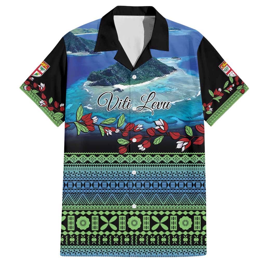 Personalised Fiji Viti Levu Hawaiian Shirt Tagimoucia and Tapa Tribal Pattern