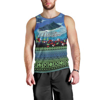 Personalised Fiji Viti Levu Men Tank Top Tagimoucia and Tapa Tribal Pattern LT9 - Polynesian Pride