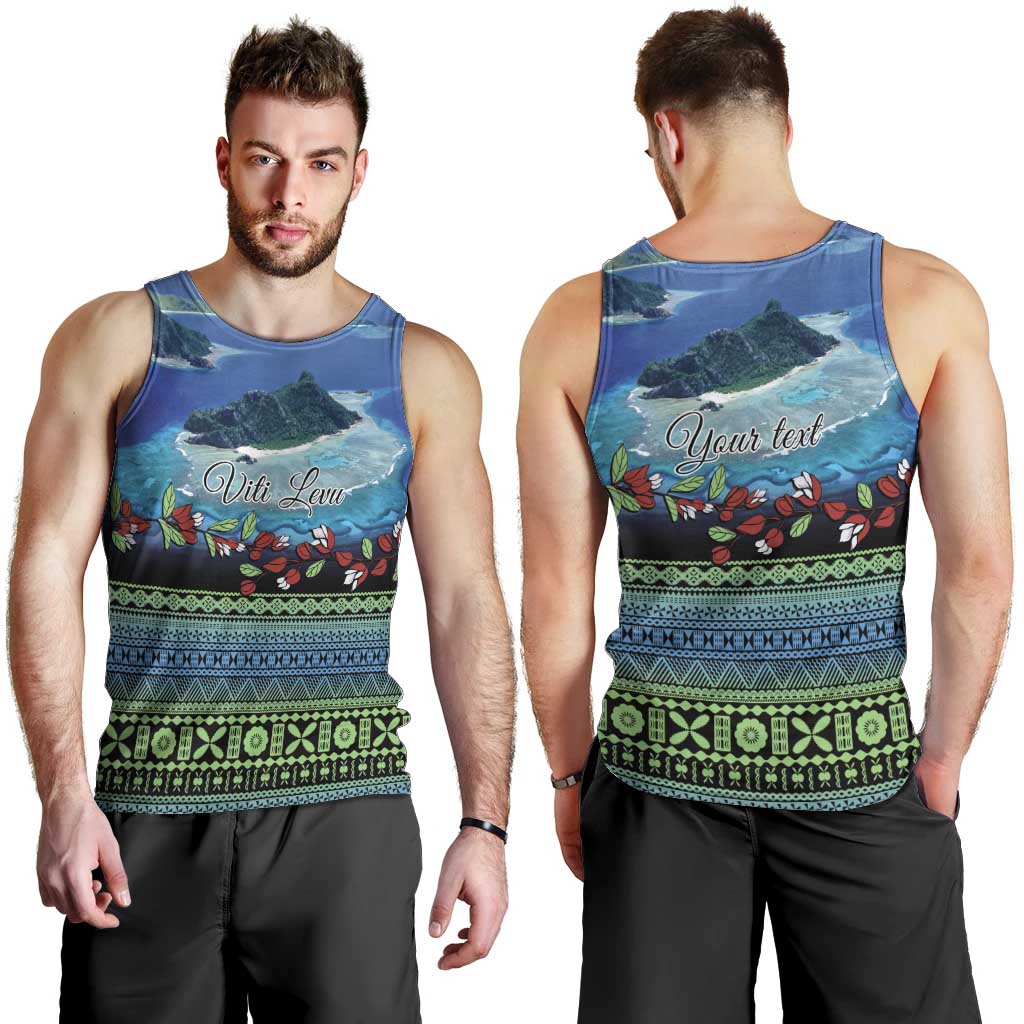 Personalised Fiji Viti Levu Men Tank Top Tagimoucia and Tapa Tribal Pattern LT9 - Polynesian Pride